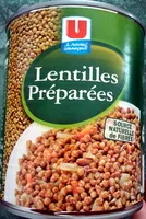 Mängden socker i Lentilles préparées - 800 g - U