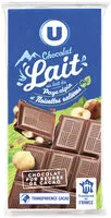 Mängden socker i Tablette de chocolat au lait avec éclats de noisettes