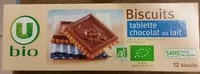 Mängden socker i  Biscuit Tablette Chocolat au Lait bio
