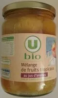 Mängden socker i Mélange de fruits tropicaux au jus d'ananas Bio