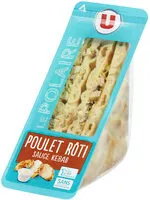 Mängden socker i Sandwich polaire garni de poulet roti traité en salaison et sauce assaisonnée kebab