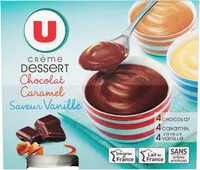 Mängden socker i Crèmes dessert saveurs panachées chocolat-saveur vanille-caramel