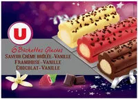 Mängden socker i Bûchettes glacées vanille-chocolat, vanille-framboise et vanille crèmebrûlée