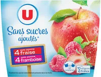 Mängden socker i Spécialité de pommes, fraises et pommes, framboises sans sucres ajoutés