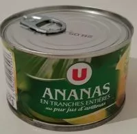 Mängden socker i Ananas en tranches entières au pur jus d'ananas