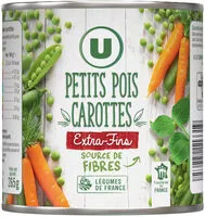 Mängden socker i Petits pois extra fins et carottes à l'étuvée