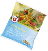 Mängden socker i Légumes Vapeur haricots beurre et plat et poivrons jaunes et rouges