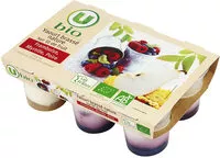 Mängden socker i Yaourt brassé nature sur lit de fruit aromatisé (Framboise, Myrtille,Poire) Issu de l'agriculture biologique