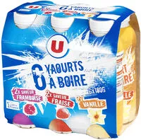 Mängden socker i Yaourts à boire 3 parfums fraise vanille framboise