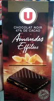 Mängden socker i Chocolat noir amandes effilées