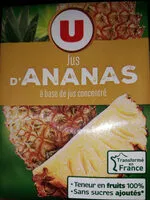 Mängden socker i Jus d'Ananas à base de concentré