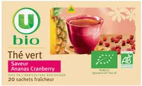 Mängden socker i Thé vert saveur ananas cranberry