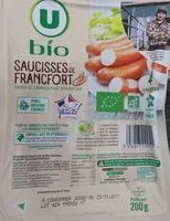 Mängden socker i Saucisses de francfort bio