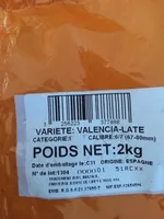 Mängden socker i Orange à jus Valencia Late, calibre 6/7 Catégorie 1