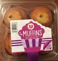 Mängden socker i Muffins goût vanille avec fourrage à la myrtille U, x4