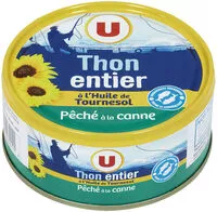 Mängden socker i Thon entier à l'huile de tournesol pêché canne