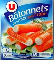 Mängden socker i Bâtonnets de la mer goût Crabe (12 bâtonnets)