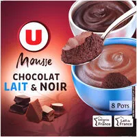 Mängden socker i Mousse chocolat au lait et chocolat noir panachée