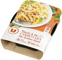 Mängden socker i Tortis à la carbonnara aux lardons fumés