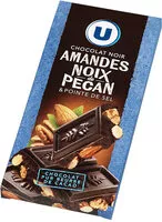 Mängden socker i Tablette de chocolat noir amandes entières et noix de pécan caramélisées