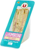 Mängden socker i Sandwich au pain de mie complet garni de jambon cuit choix beurre