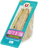 Mängden socker i Sandwich au pain de mie complet garni de rosette de Lyon et de cornichons