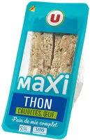 Mängden socker i Sandwich au pain de mie complet garni de thon émincé au naturel, de crudités et d'oeuf