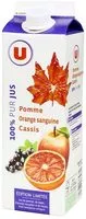 Mängden socker i Pur jus de pomme, orange sanguine, cassis pasteurisé réfrigéré