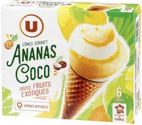 Mängden socker i Cônes de sorbet noix de coco et ananas