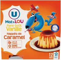 Mängden socker i Dessert lacté flan goût vanille nappé caramel