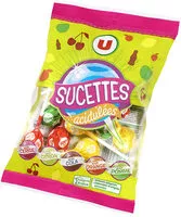 Mängden socker i Sucettes boules goût fruits et cola