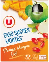 Mängden socker i Gourdes pomme mangue goji sans sucre ajouté