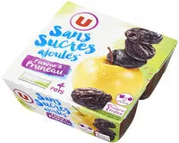 Mängden socker i Purée de pommes pruneaux sans sucres ajoutés