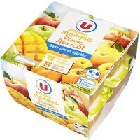 Mängden socker i Purée pommes mangues et purée pommes abricots sans sucres ajoutés