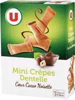 Mängden socker i Mini crêpes dentelles coeur de cacao noisette