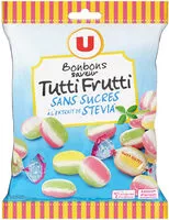 Mängden socker i Tutti frutti sans sucres à l'extrait de stévia