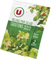 Mängden socker i Mélange pour salade croûtons menthe basilic sauce citron