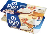 Mängden socker i Fromage frais à la vanille sous mousse de crème fouettée sur lit de pommes caramélisées