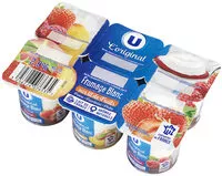 Mängden socker i Fromage frais sur lit de fruits,fraise/framboise/pêche