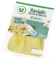 Mängden socker i Raviolis ricotta épinards Sans gluten