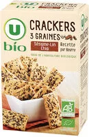 Mängden socker i Crackers 3 graines sésame, lin et chia