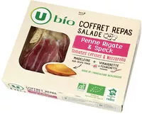 Mängden socker i Coffret repas: salade penne rigate & speck, tomates cerises & mozarella + 1 madeleine + 1 coupelle de vinaigrette