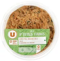 Mängden socker i Carottes râpées, raisins secs, noix et graines de sésame
