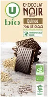 Mängden socker i Chocolat noir 70% de cacao quinoa