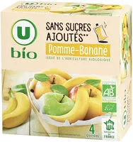 Mängden socker i Purée pomme banane sans sucres ajoutés