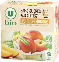Mängden socker i Purée pomme mangue sans sucres ajoutés