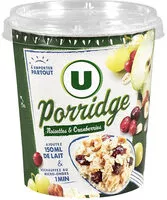 Mängden socker i Porridge aux noisettes & cranberries