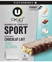 Mängden socker i Barres de céréales enrobées chocolat et à la noix de coco