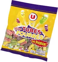 Mängden socker i Bonbons mini tubes fourrés qui piquent