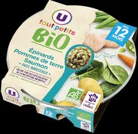Mängden socker i Assiette épinard pomme de terre et saumon BIO